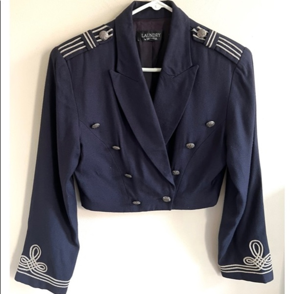 Vintage Laundry by Shelli Segal navy blue sailor jacket - Size 8 - Circa 90’s